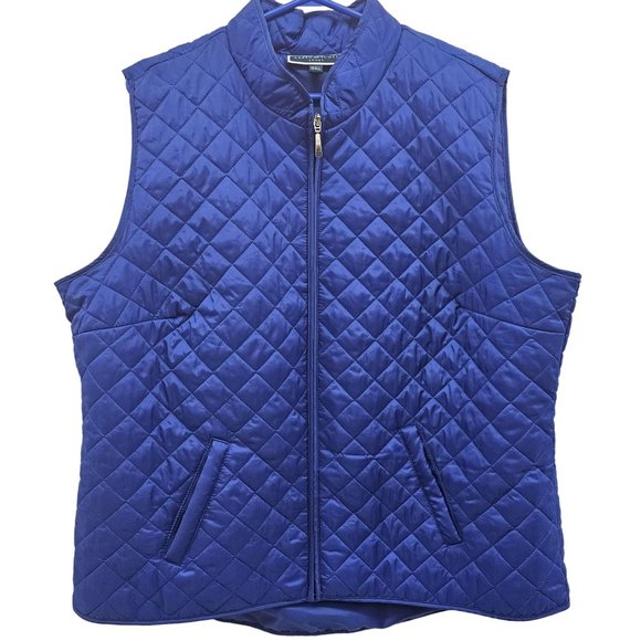 Karen Scott Sport Blue Sleeveless Full Zip Puffer Vest in Size XL - Picture 1 of 12